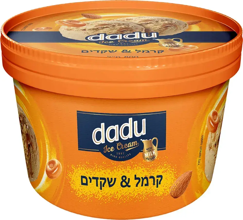 גלידה שמנת בטעם קרמל עם קרמל ושקדים 440 גרם (6)