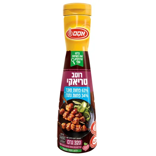 אסם רוטב טריאקי מופחת סוכר 320 מל