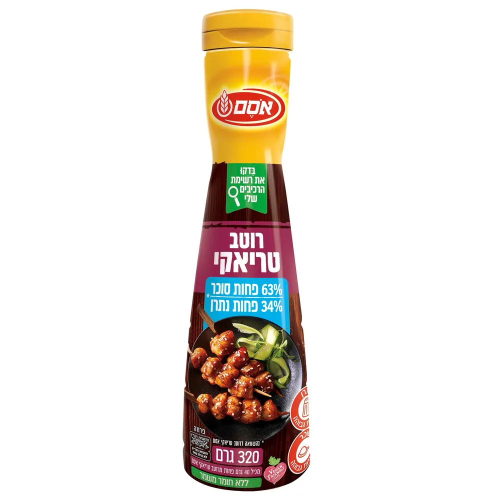 אסם רוטב טריאקי  מופחת סוכר 320 מל