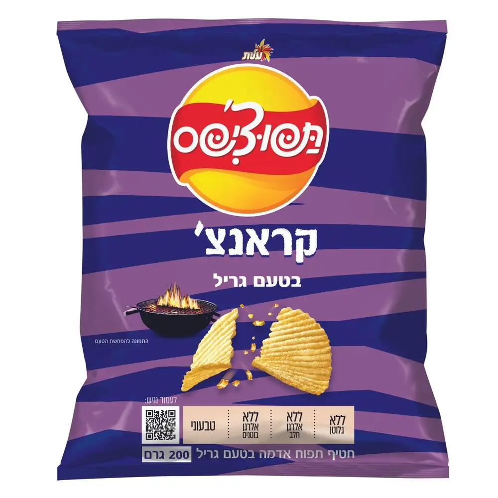 תפוצ'יפס פס קראנצ' בטעם גריל 200 גרם