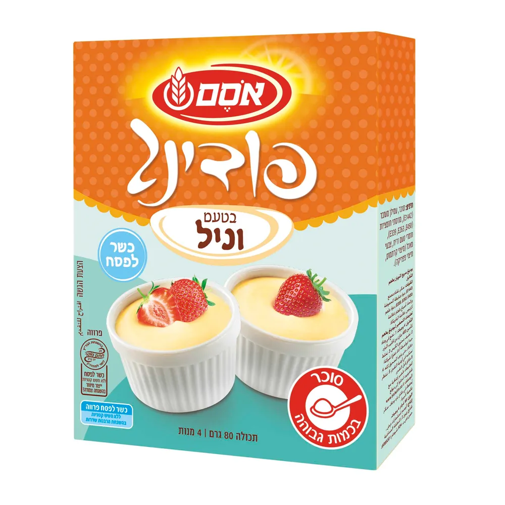 אסם אינסטנט פודינג וניל כלפ. 12*80גרם