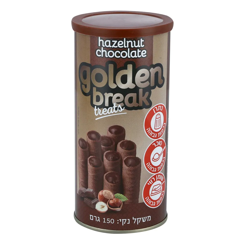 גולדן בריק גליליות בטעם קקאו אגוזים 150ג
