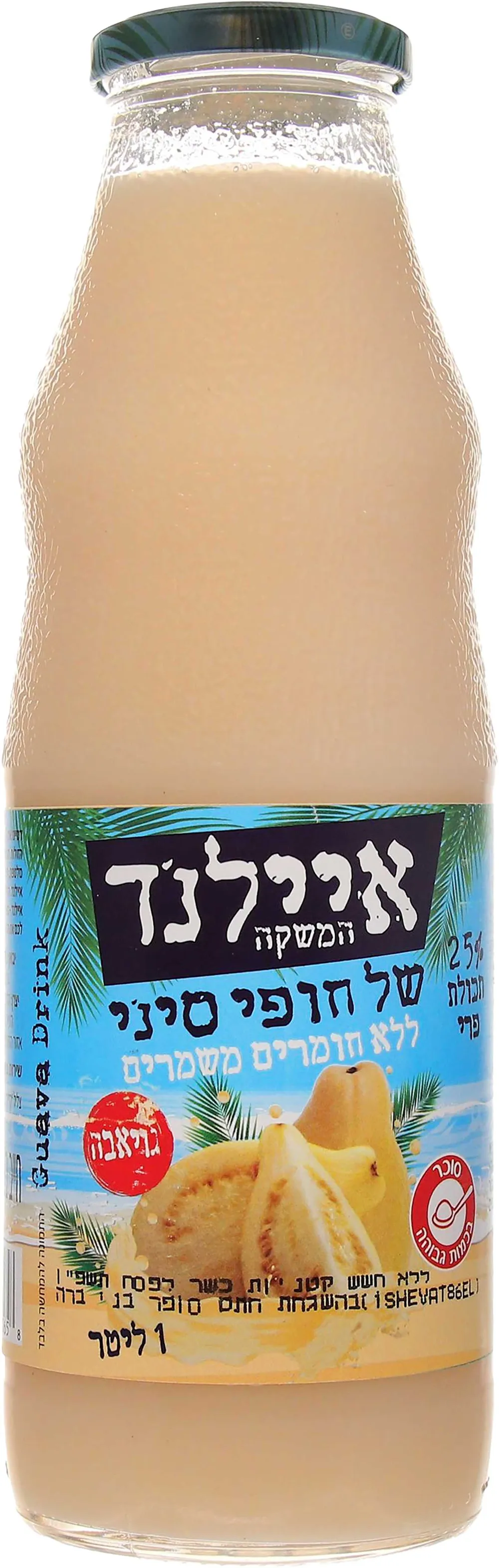 איילנד גויאבה בקבוק ליטר שישייה