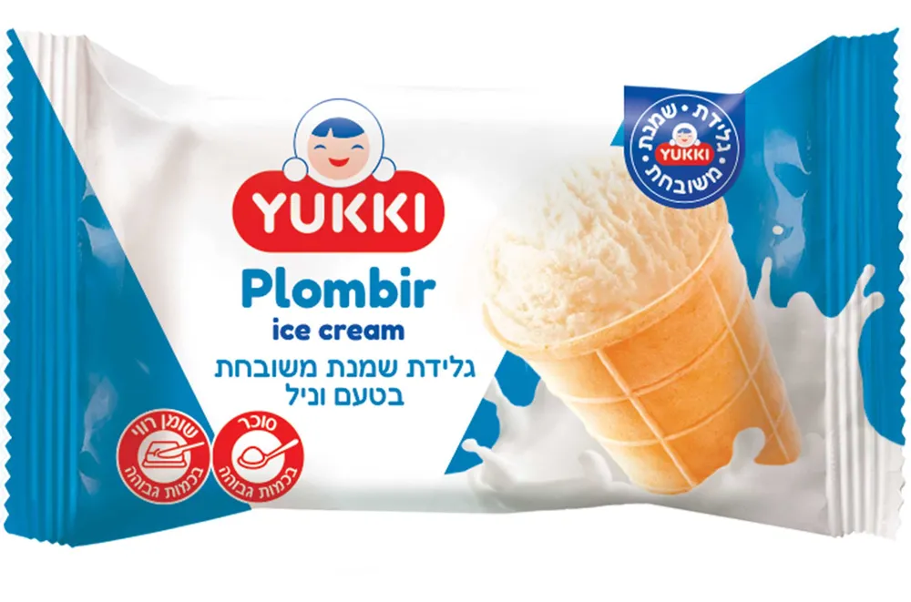 גלידת שמנת בטעם וניל בגביע וופל אישי פלומביר 75 YUKKIג'(52)