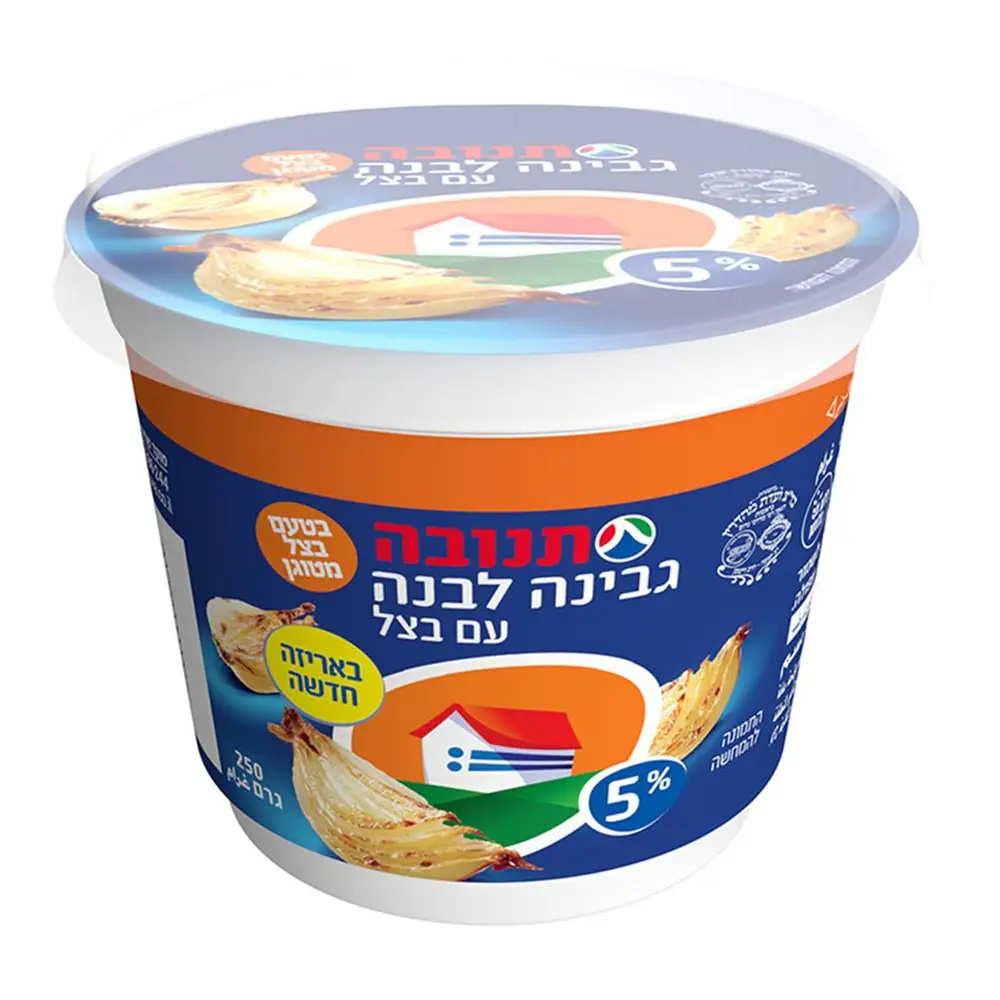 גבינה לבנה בטעם בצל מטוגן 5% 225ג
