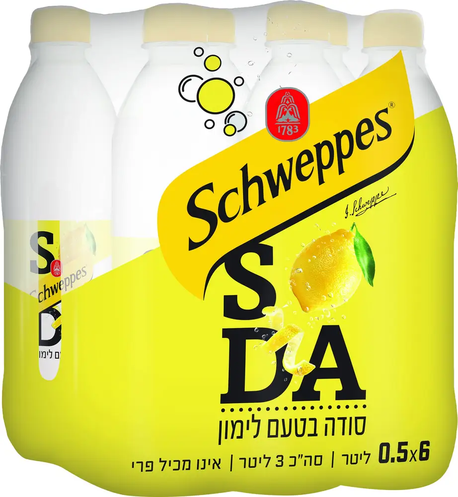 שישייה שוופס סודה לימון 0.5 ל'