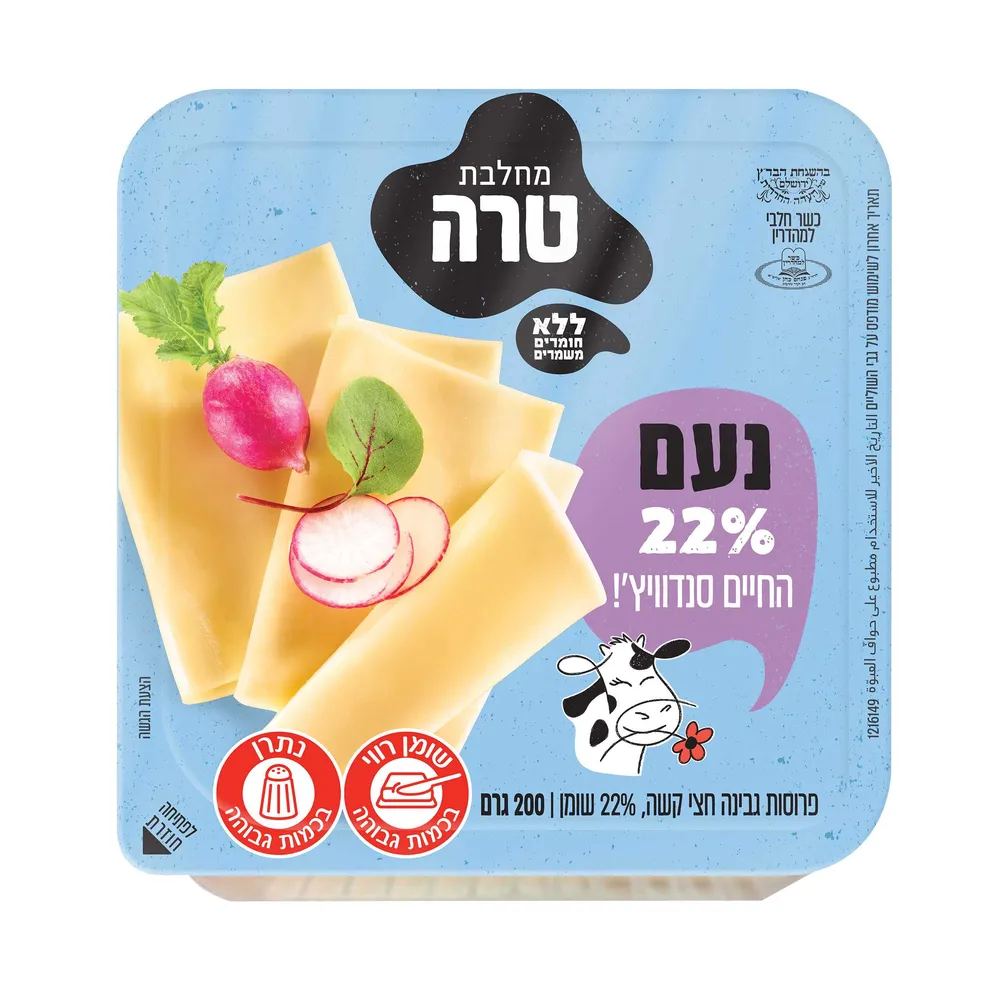 גבינה צהובה 22% 200 ג