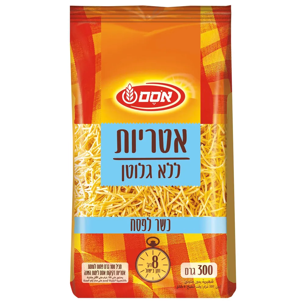 אטריות ללא גלוטן אסם כשלפ 300 גרם