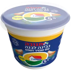 גבינה לבנה עם שמיר ושום 5% 225ג