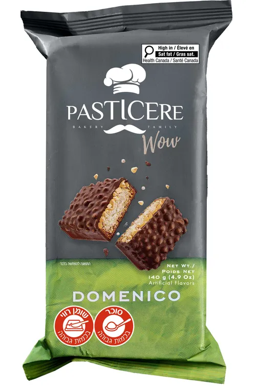 עוגיות WOW DOMENICO עם בוטנים בציפוי בטעם שוקולד פטיסייר 140 גרם
