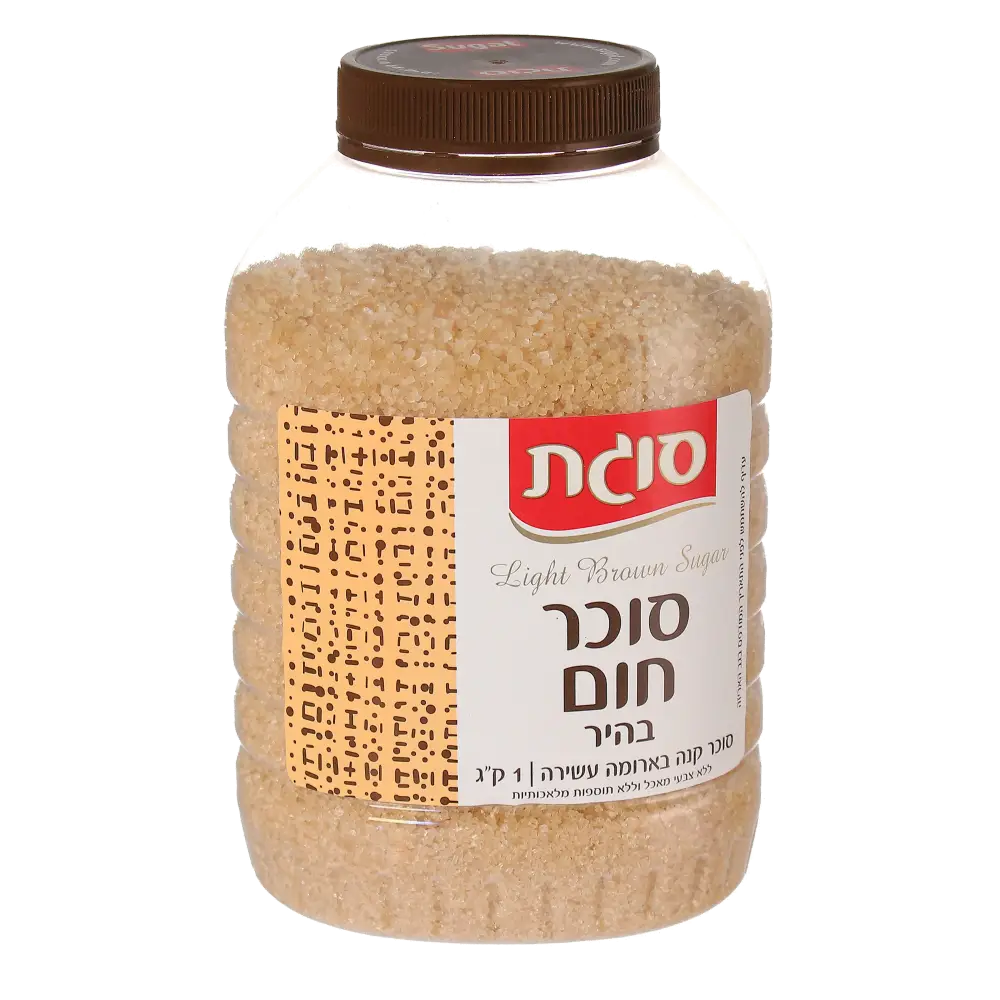 סוכר חום בהיר סוגת קג1 צנצנת
