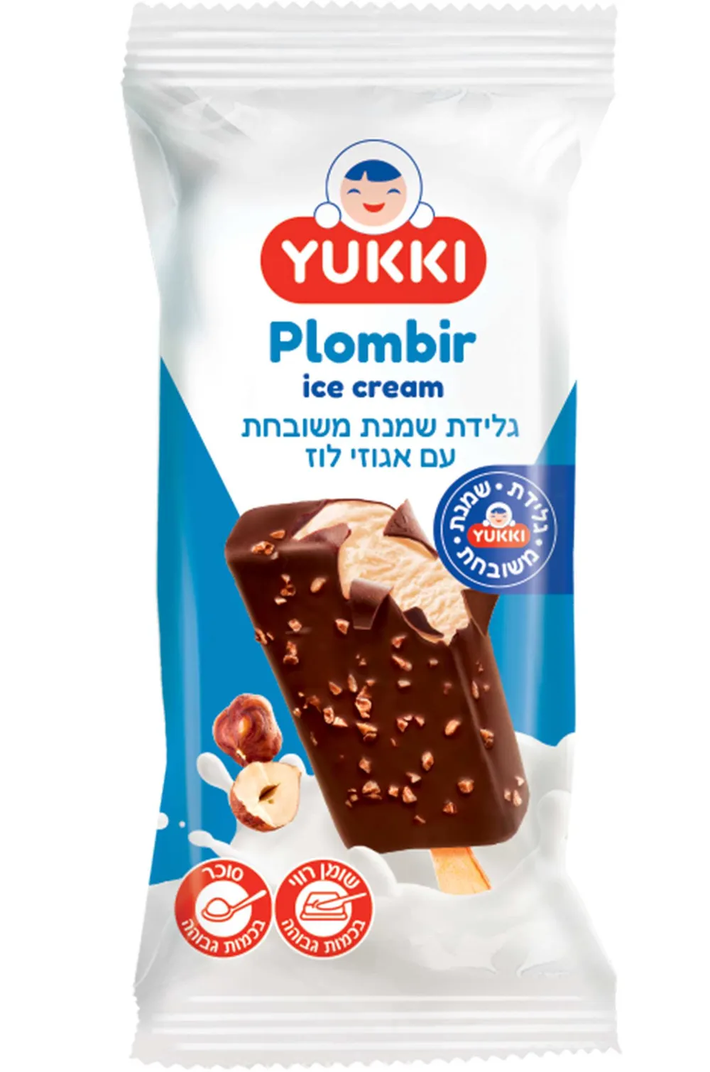 גלידת שמנת בטעם וניל עם אגוזי לוז בציפוי צימקאו פלומביר אסקימו  65גר YUKKI (42)