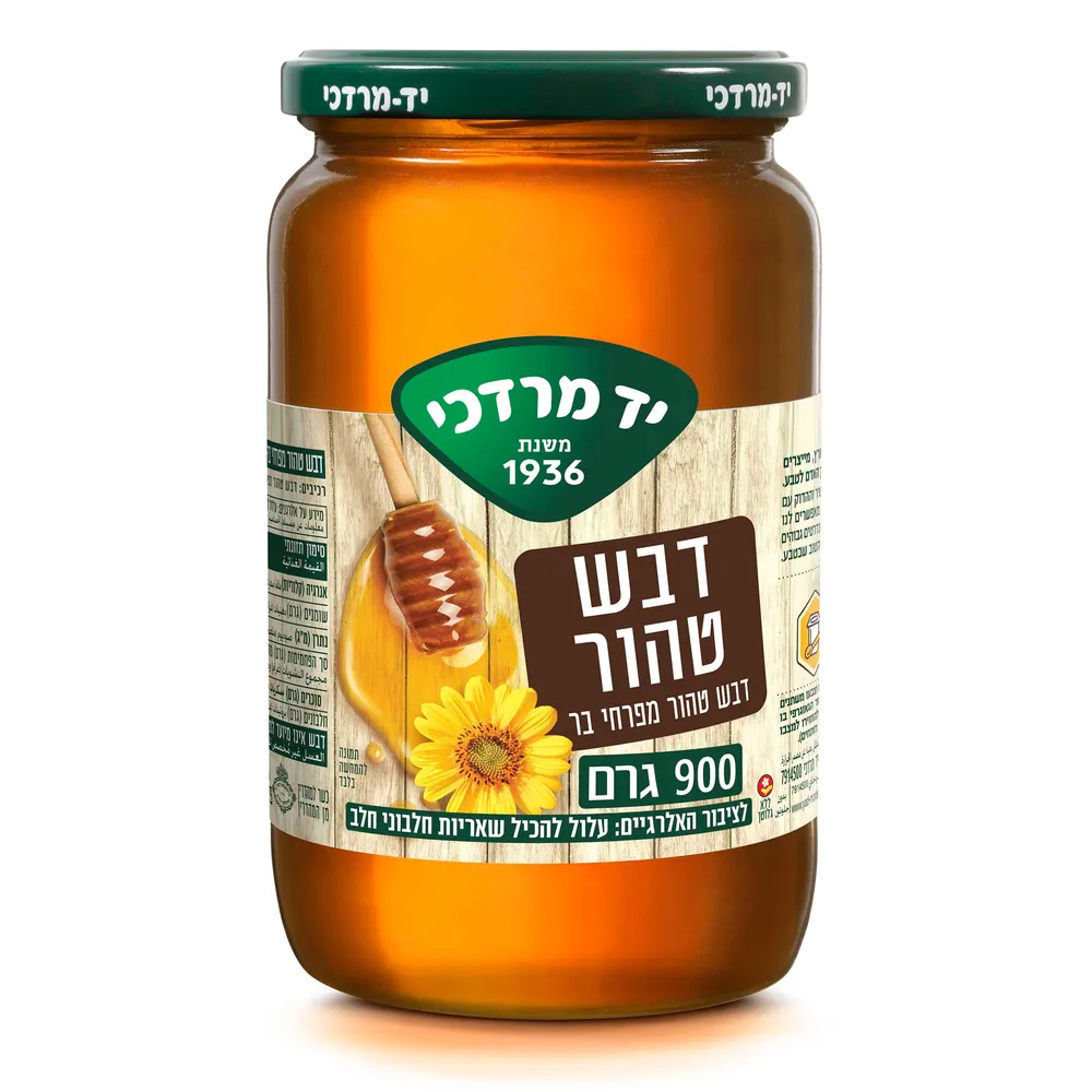 דבש טהור מפרחי בר יד מרדכי 900 גר