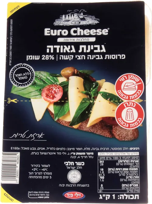 גבינת גאודה פרוסות 28% שומן