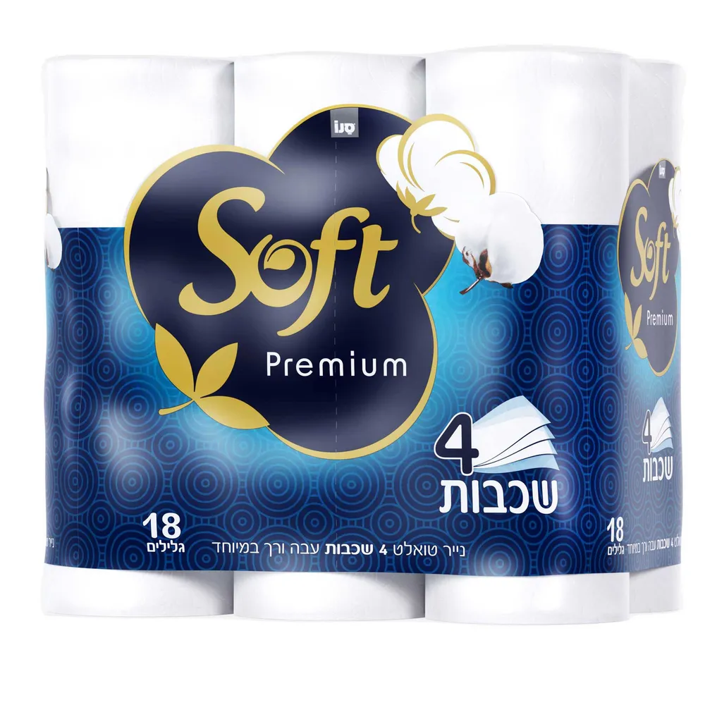 נייר טואלט סופט 4 שכבות עבה ורך