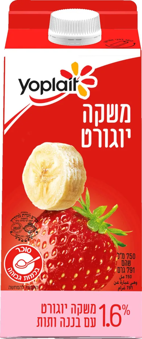משקה יופלה בקרטון בננה ותות 750 מל