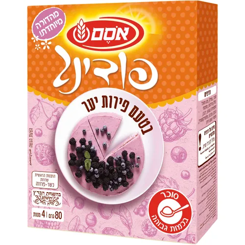 אסם אינסטנט פודינג פירות יער 12*80גרם