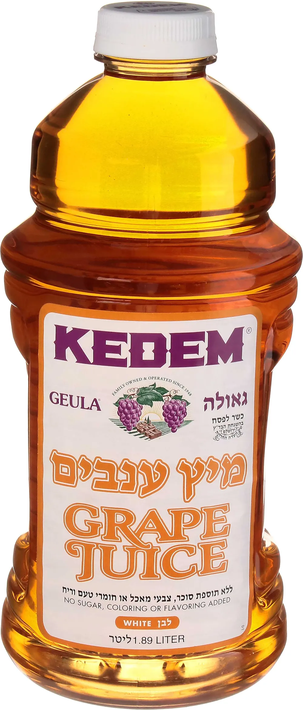 מיץ ענבים גאולה לבן 1.89 ל קדם