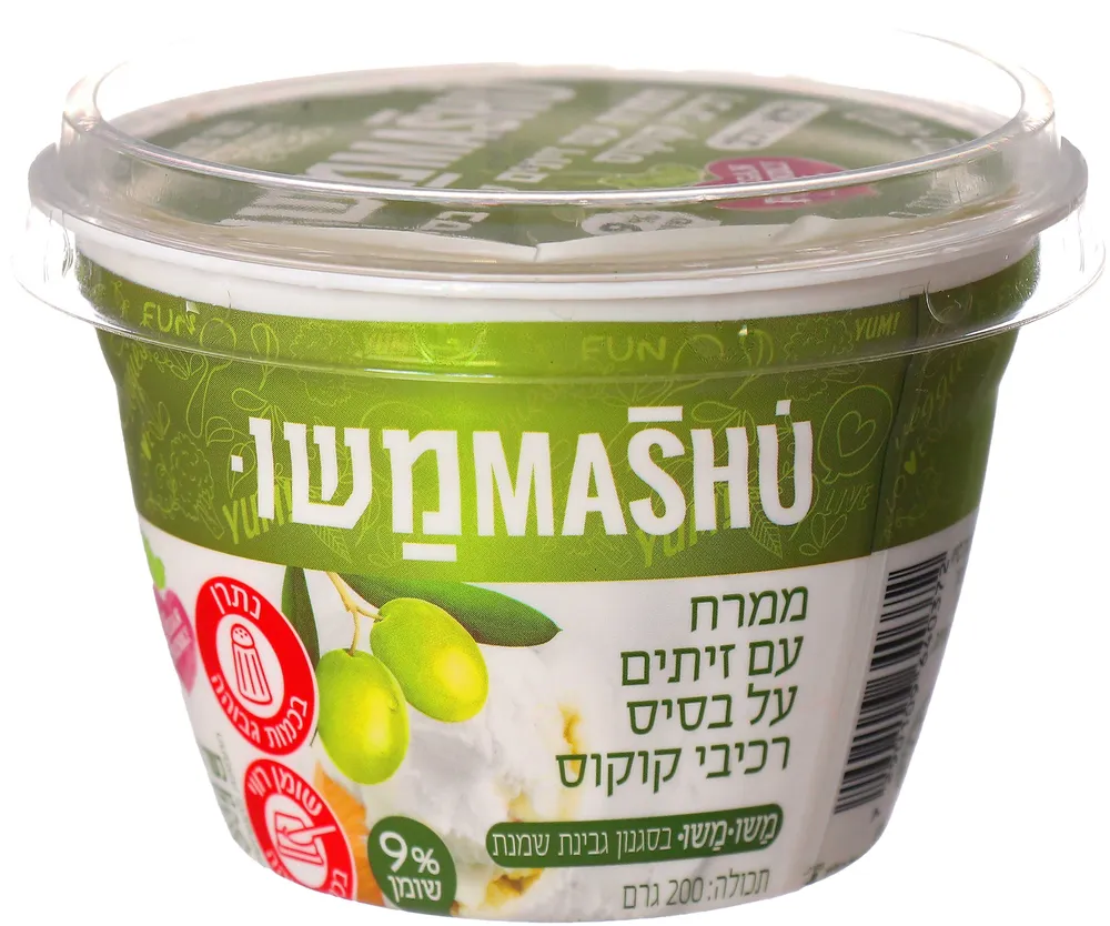 ממרח עם זיתים על בסיס רכיבי קוקוס 9% 200 גרם יצרן/מותג: משומשו