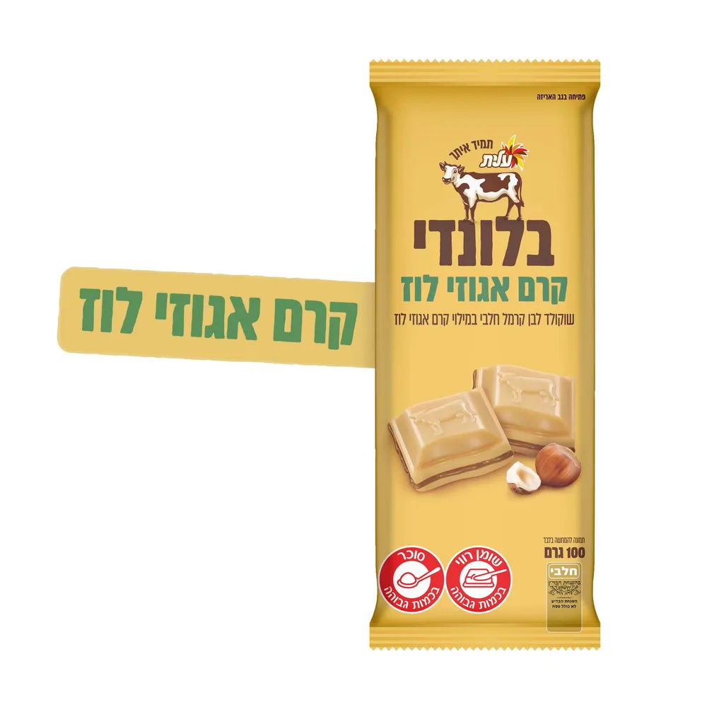 שוקולד בלונדי קרם אגוזי לוז 100ג'