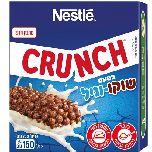 קראנץ בר שוקו וניל ח.דגנ.8 6*25גרם N0