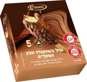 מאגדת גלידת שמנת משובחת XCREAM וניל בשוקולד שקדים 275גרם(9)