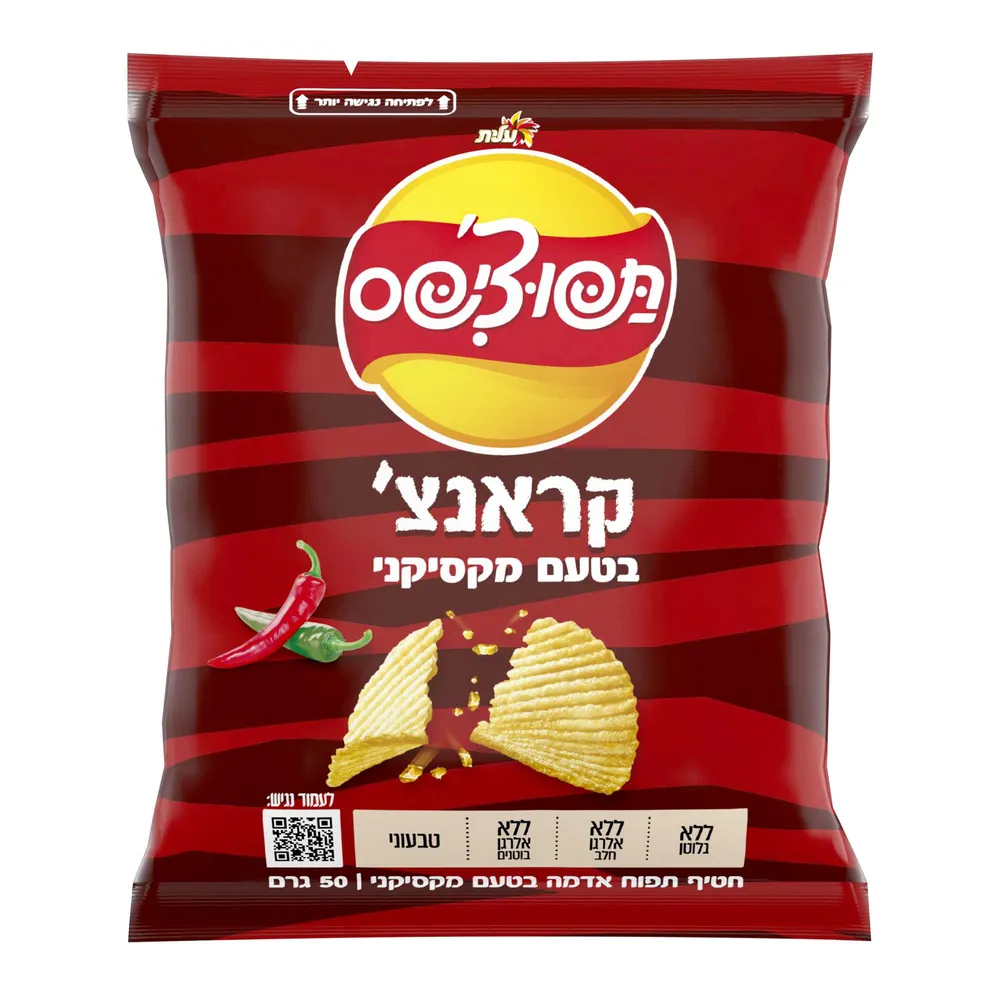 כשלפ תפוציפס קראנצ מקסיקני 50 גר 56 יח