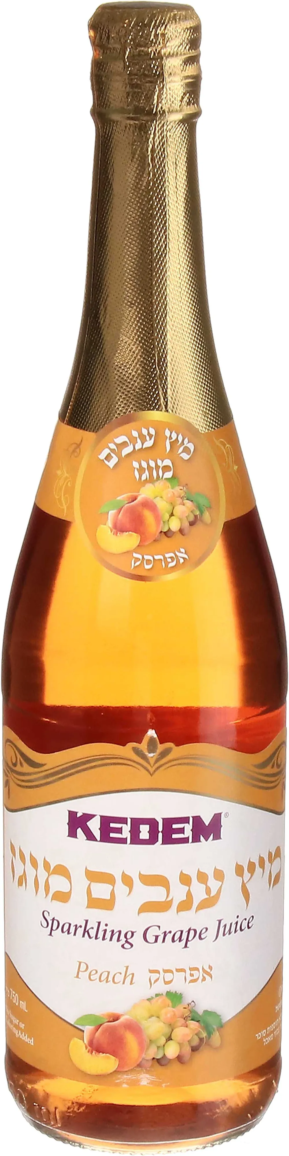 קדם מיץ ענבים מוגז אפרסק 750מל