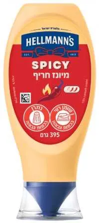 הלמנס מיונז חריף לחיץ 390 גר