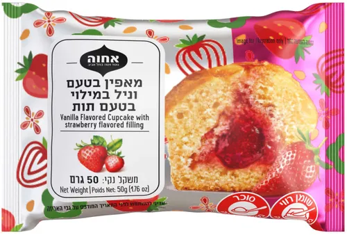 מאפין ממולא ריבה בטעם תות 50 גרם