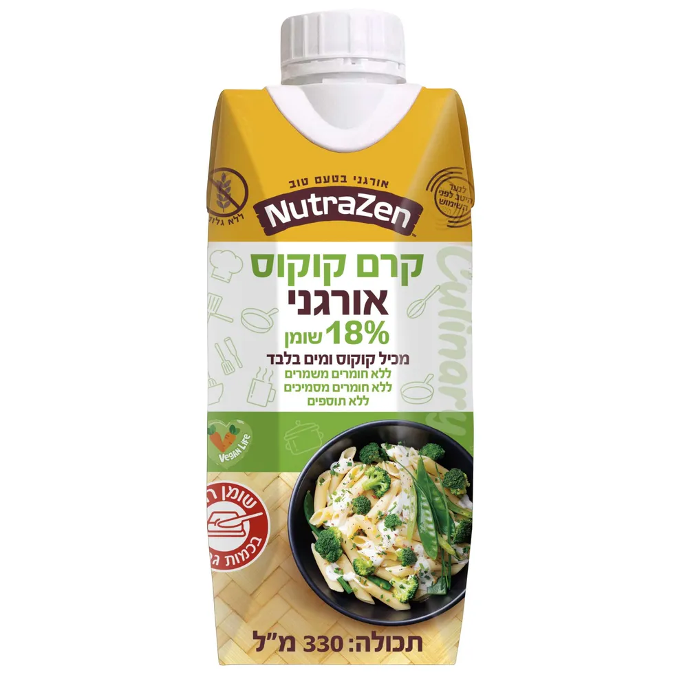 קרם קוקוס 18% אורגני ללא גלוטן טטרה פק 330 מל