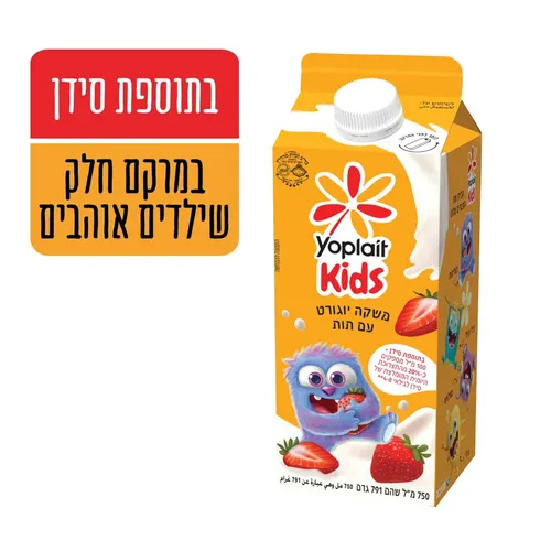 משקה יוגורט יופלה קידס עם תות 750 מ"ל