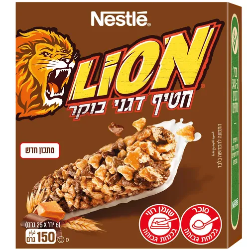 ליון חטיף דגנים מאח.8 6*25גרם N0