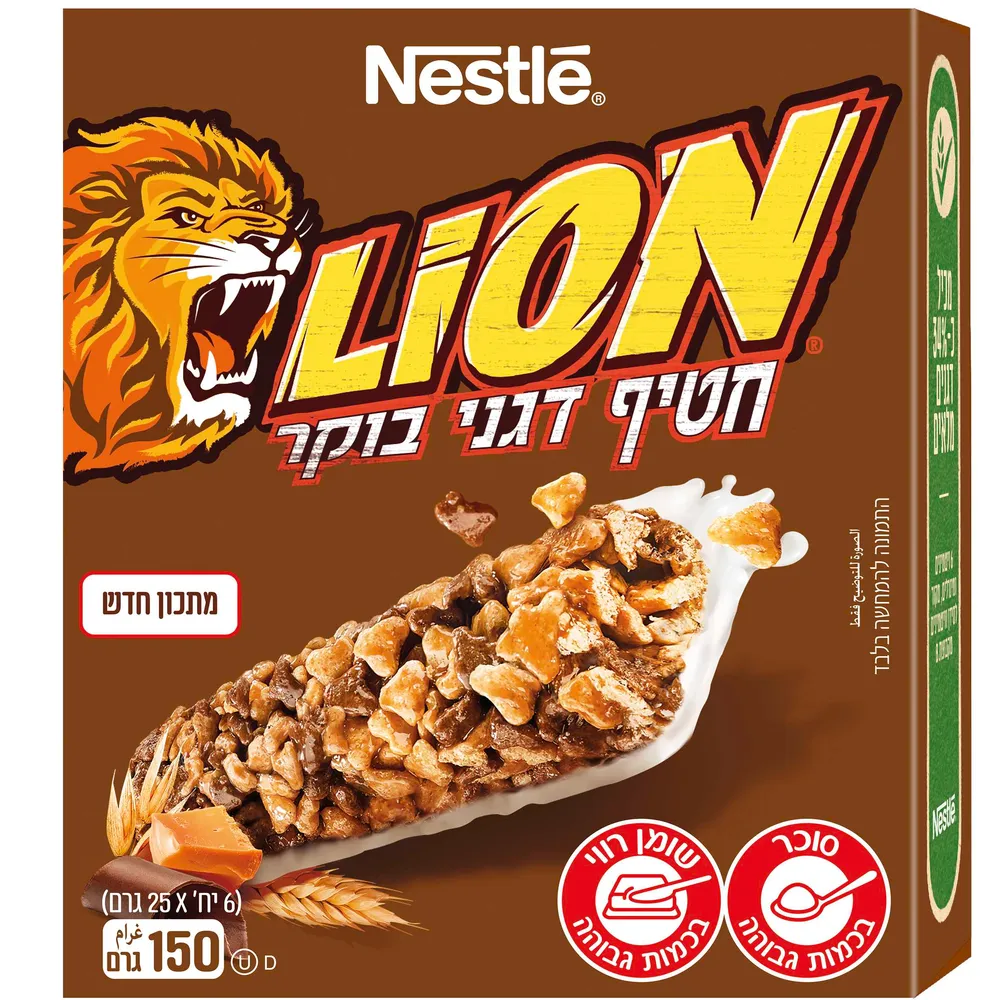 ליון חטיף דגנים מאח.8 6*25גרם N0