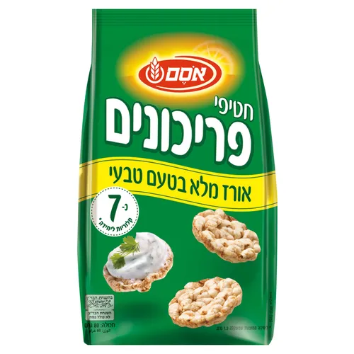 אסם חטיפי פריכונים טבעי 12*80גרם