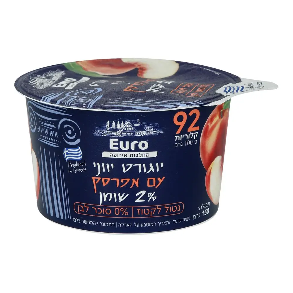 יוגורט יווני עם אפרסק 0%