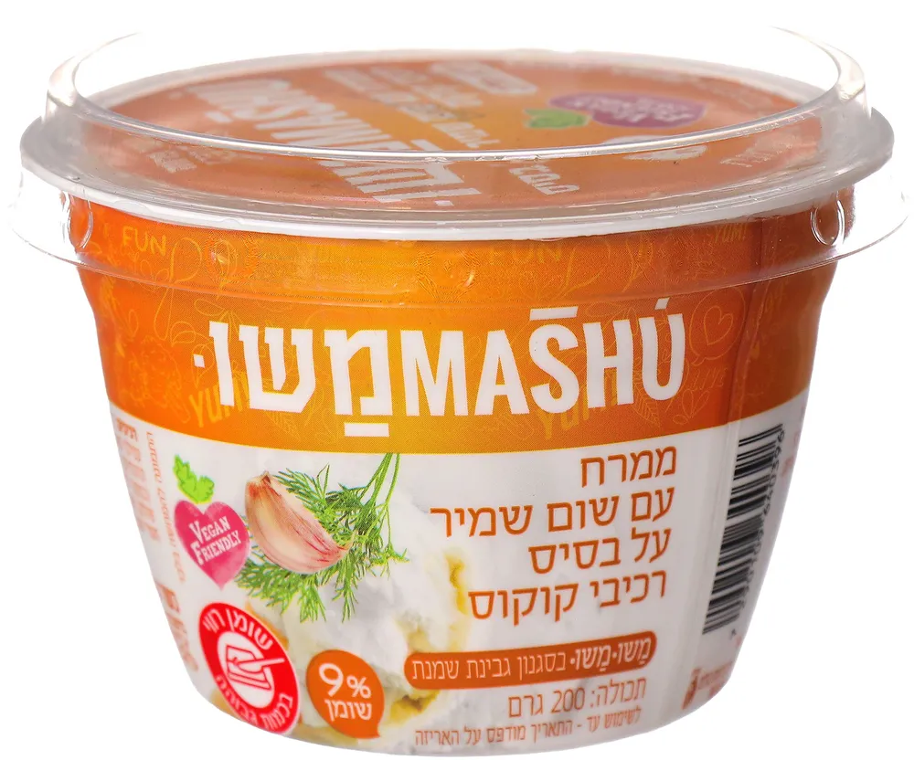 ממרח עם שום שמיר על בסיס רכיבי קוקוס 9% 200 גרם יצרן/מותג: משומשו