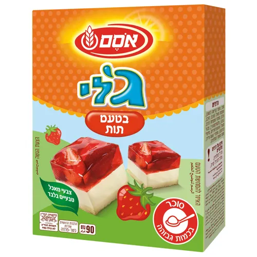 אסם ג'לי תות שדה צבעים טבעיים 12*90גרם