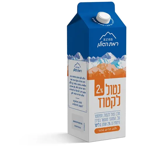 חלב מעושר נטול לקטוז 2% 1 ל' רמת הגולן
