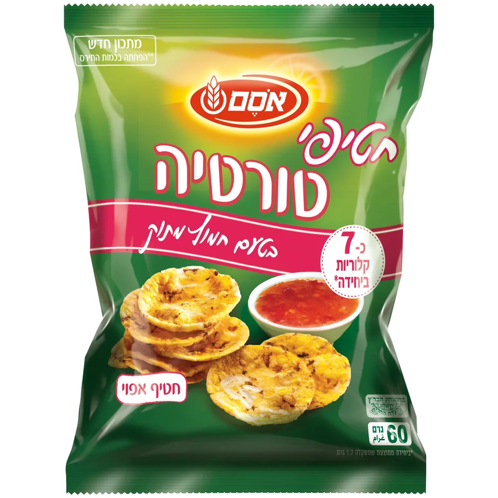 אסם חטיפי פרכ.טורטיה תר.חמוץ מתוק 12*60ג