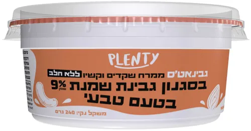 גבינאט'ס ממרח שקדים בסגנון גבינה לבנה 7% PLENTY, 240 גרם יצרן/מותג: פלנטי