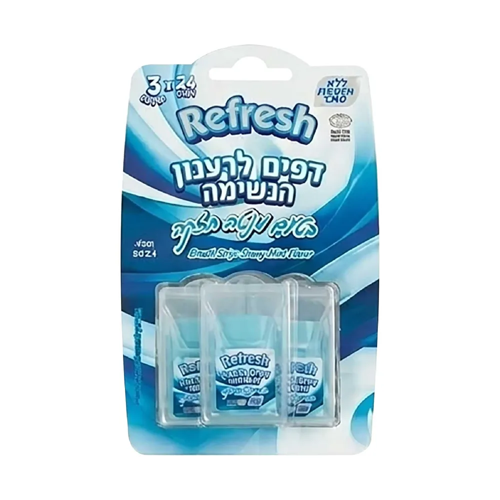 דפי רענון שלישייה מנטה חזקה  1/12 (12)2.4 גרם כחול