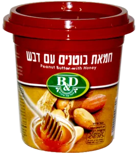 חמאת בוטנים ודבש 350ג' בי&די