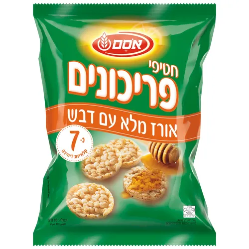 אסם חטיפי פריכונים אורז ודבש 14*80גרם