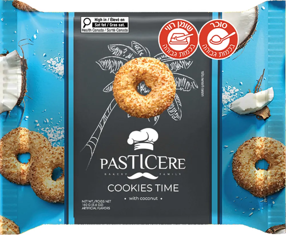 עוגיות COOKIES TIME עם שבבי קוקוס מסוכרים קוקיז טיים 160 גרם