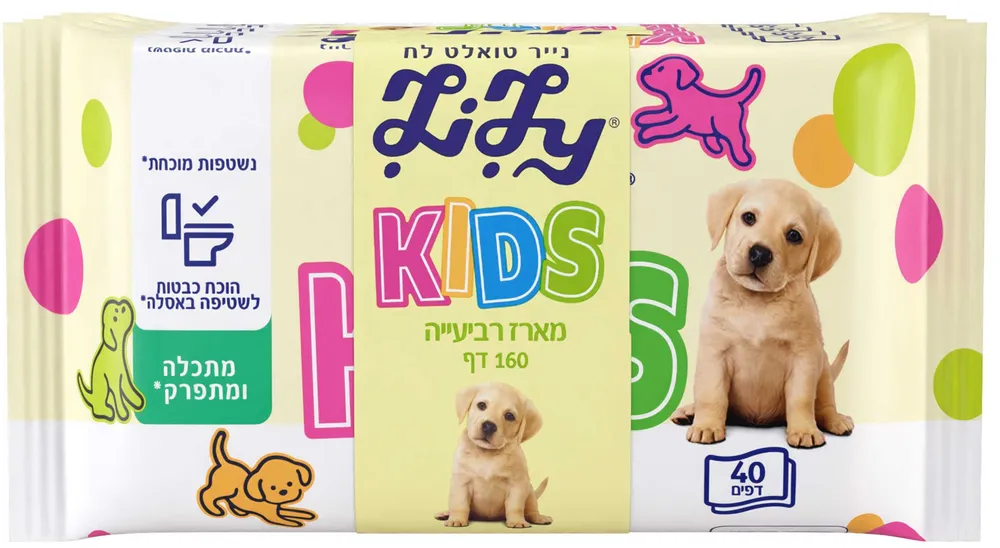 נייר טואלט לילי לח קידס מארז רביעייה