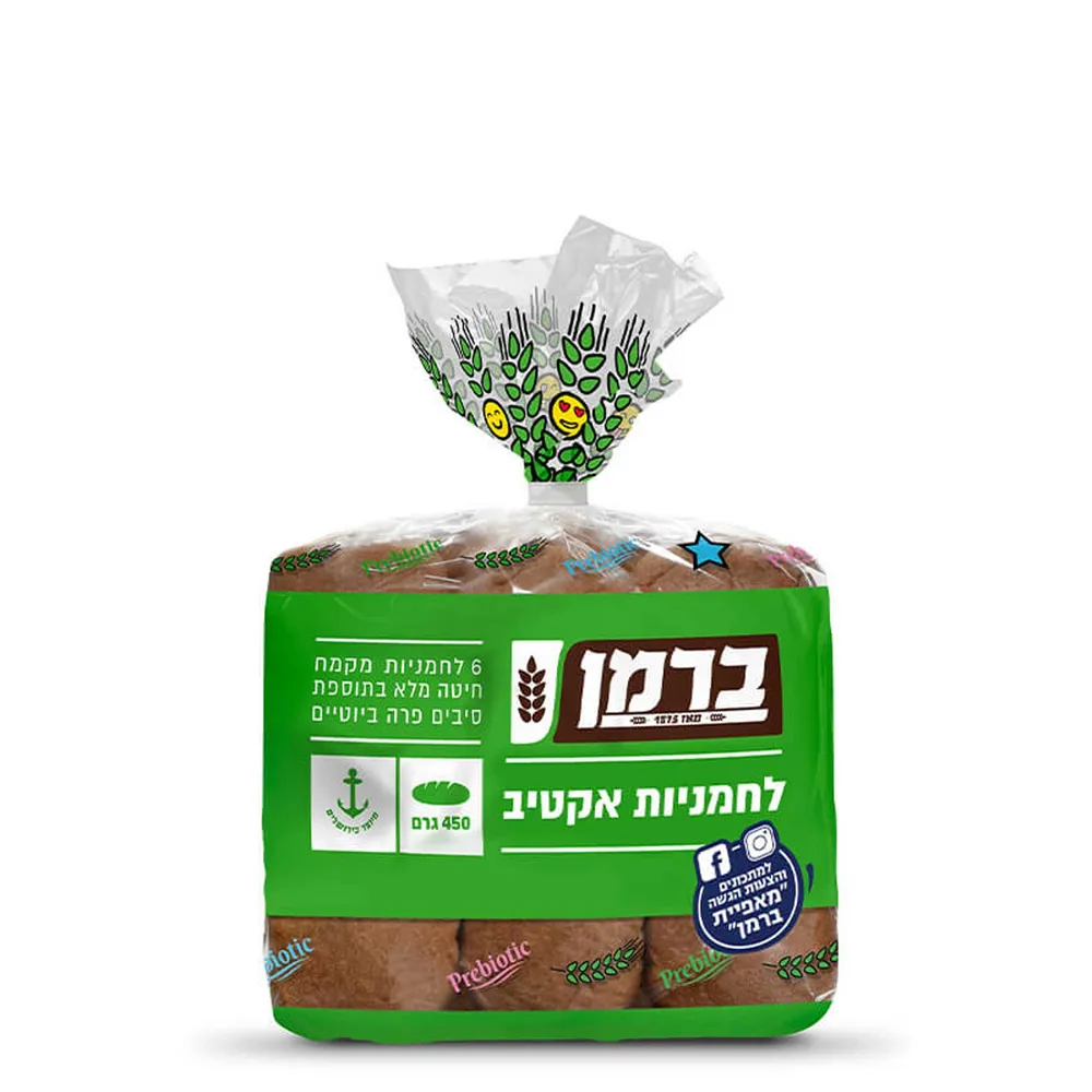 לחמניות אקטיב מקמח חיטה מלא, שישיה