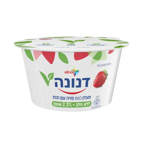 מעדן ביו סויה עם תות בתוספת חיידק פרוביוטי סידן וויטמינים