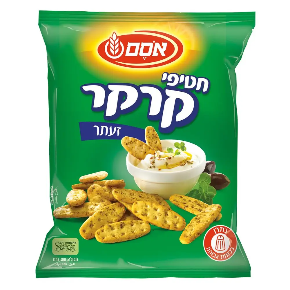 אסם חטיפי קרקר זעתר 12*300גרם