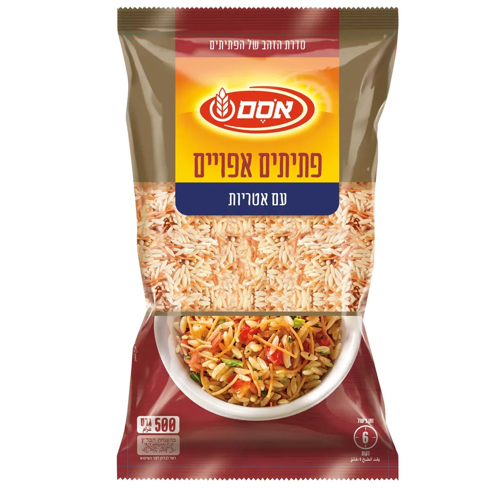 אסם פתיתים אפויים אורז עם אטריות 12*500ג